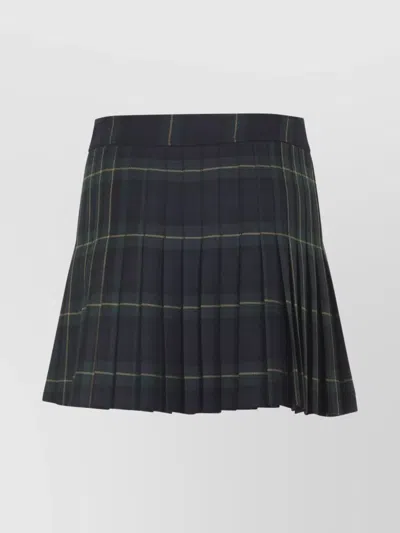 Celine Pleated Kilt Mini Skirt Belt Detail In Blue