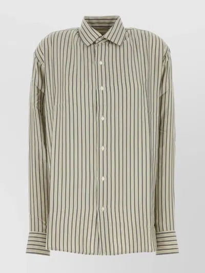 Le Kasha Oversized Songino Embroidered Silk Shirt In Green