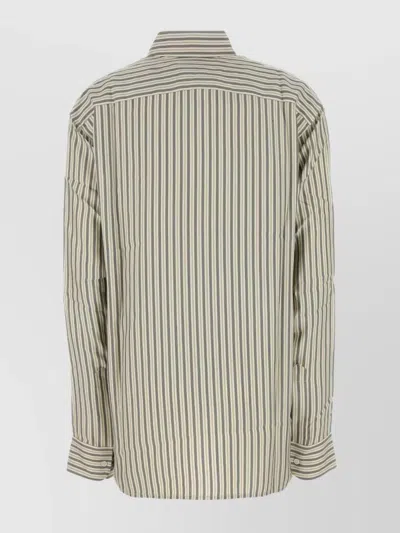 Le Kasha Oversized Songino Embroidered Silk Shirt In Green