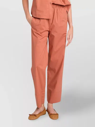 Twinset Wide Leg Trousers Elastic Waistband In Orange