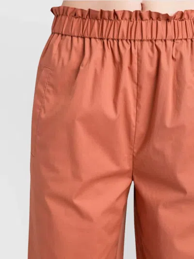 Twinset Wide Leg Trousers Elastic Waistband In Orange