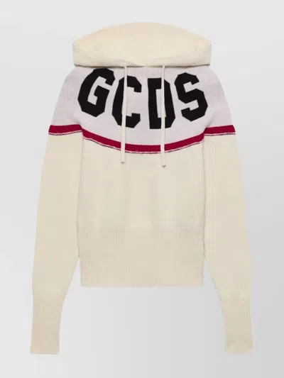 Gcds Hooded Sweater In Metallic