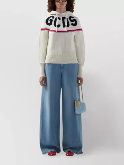 Gcds Hooded Sweater In Metallic