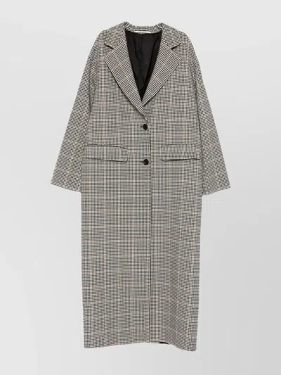 Tagliatore Houndstooth Pattern Wool Coat Pockets In Gray