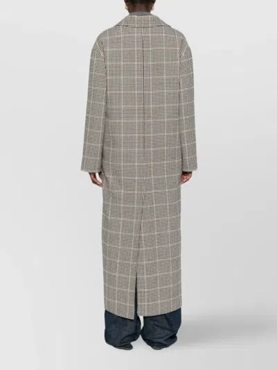 Tagliatore Houndstooth Pattern Wool Coat Pockets In Gray