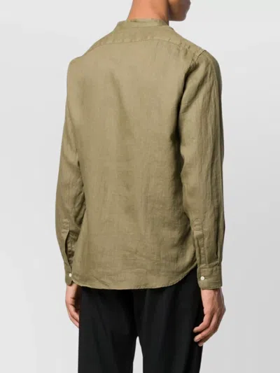 Aspesi Long Sleeve Shirt Curved Hem In Green