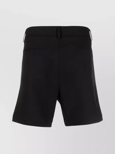 Msgm Logo-embroidered Mid-rise Shorts In Black