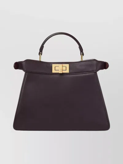 Fendi Small Peekaboo Iseeu Leather With Cavallino Lining Bags In Purple