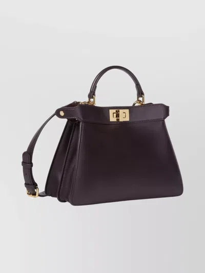 Fendi Small Peekaboo Iseeu Leather With Cavallino Lining Bags In Purple