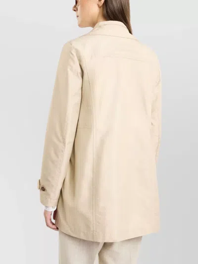 Fay Technical Poplin Nude Morning Coat In Neutral