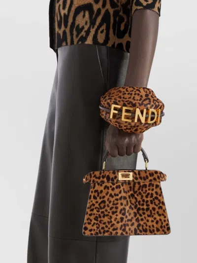 Fendi Petite Peekaboo Iseeu Leopard-print Tote Bag In Animal Print