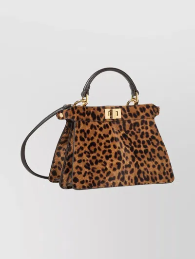 Fendi Petite Peekaboo Iseeu Leopard-print Tote Bag In Animal Print