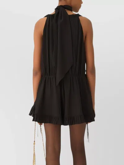Chloé Jumpsuit With Choker Neck And Ruffle Hem In Black