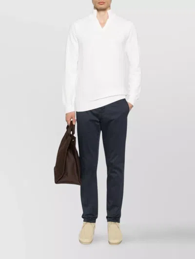 Incotex Tailored Trousers With Pockets And Loops In Blue