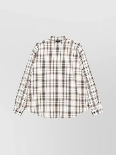 Msgm White Double-face Flannel Shirt Clothing In Multi
