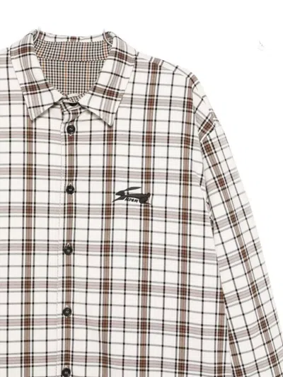 Msgm White Double-face Flannel Shirt Clothing In Multi