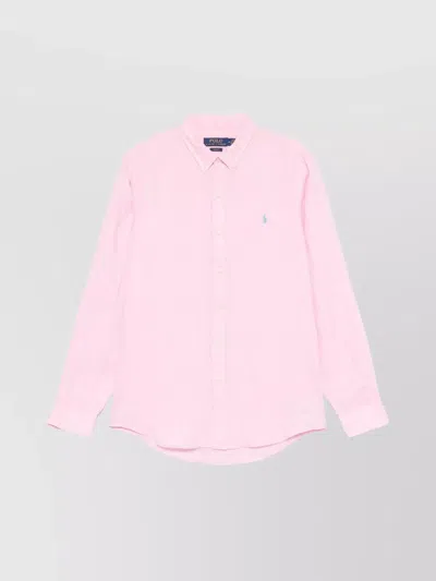 Ralph Lauren Button-down Collar Long Sleeve Tailored Shirt In Pink