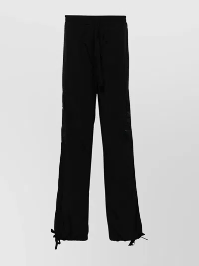 Msgm Adjustable Waist Trousers Featuring Pockets In Black