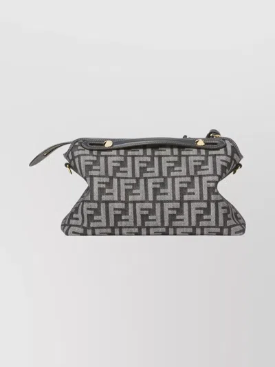 Fendi By The Way Soft Medium Bag In Ff Jacquard With Denim Effect Women In Blue