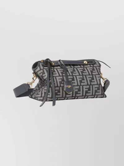 Fendi By The Way Soft Medium Bag In Ff Jacquard With Denim Effect Women In Blue
