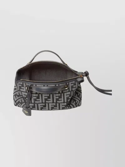 Fendi By The Way Soft Medium Bag In Ff Jacquard With Denim Effect Women In Blue