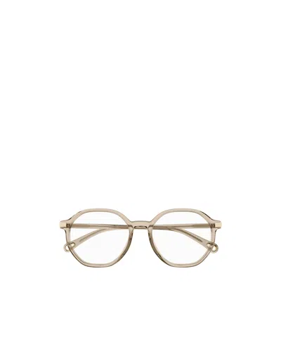 Chloé Eyewear Round Frame Glasses In Brown