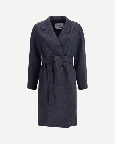 Max Mara Denim-effect Wool Carnia Coat In Blue
