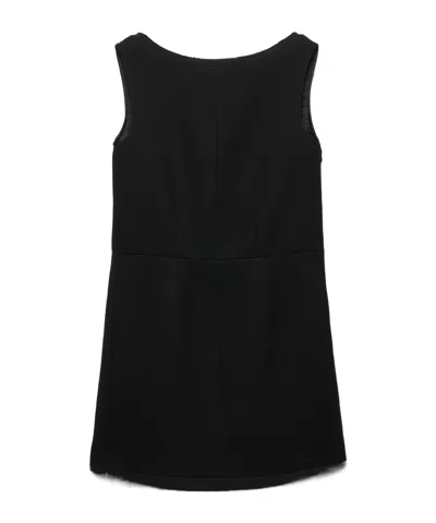 Prada Short Natté Dress In Black