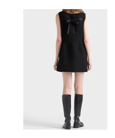 Prada Short Natté Dress In Black