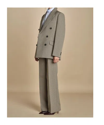 N°21 N21 Double-breasted Houndstooth Jacket In Multi