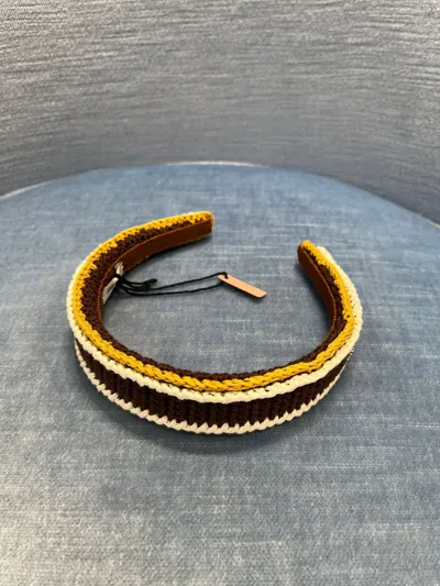 Miu Miu Crochet Headband In Brown