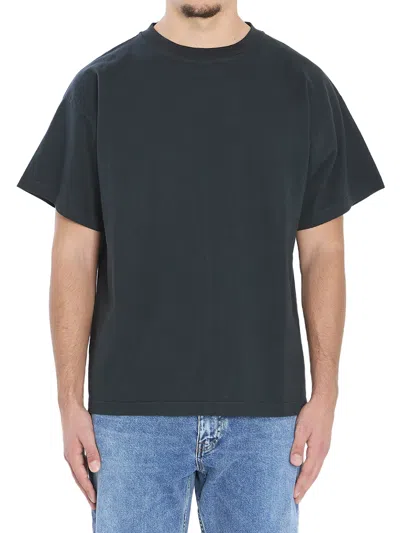 The Row Boxy Cotton T-shirt Short Sleeves In Black