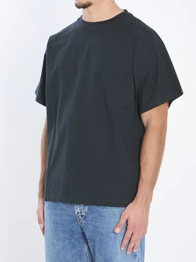 The Row Boxy Cotton T-shirt Short Sleeves In Black