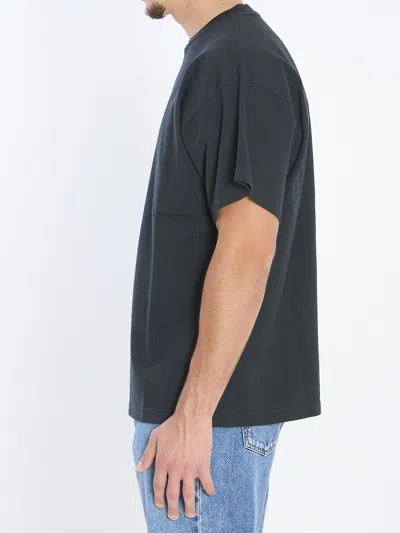 The Row Boxy Cotton T-shirt Short Sleeves In Black