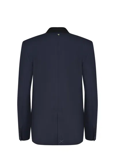 Dondup Double-breasted Suit Jacket In Blue
