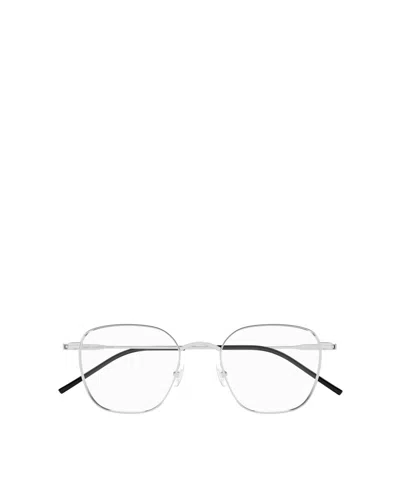 Saint Laurent Eyewear Square Frame Glasses In Metallic