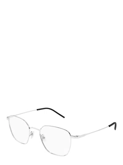 Saint Laurent Eyewear Square Frame Glasses In Metallic