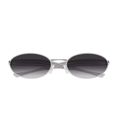 Bottega Veneta Bv1386s Linea Signature Icons 003 Silver Grey Sunglasses In Gray
