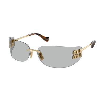 Miu Miu 0mu A51s Runway 5ak50k Oro Metal Sunglasses In Gray