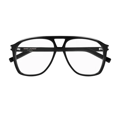 Saint Laurent Sl 596 Dune Linea New Wave Eyeglasses In Black
