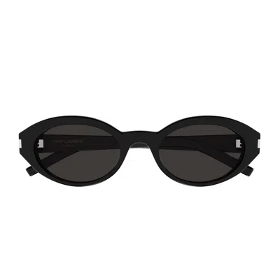Saint Laurent Sl 567 Linea Corner Angle 001 Black Black Sunglasses In Black