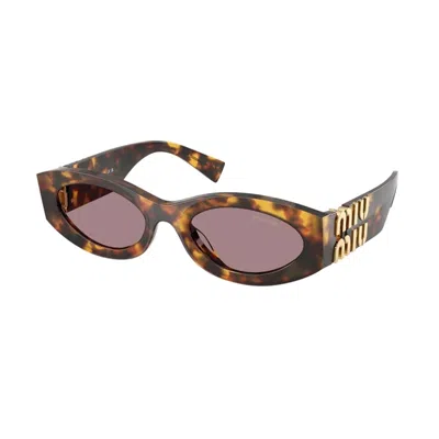 Miu Miu 0mu 11ws Miu Glimpse 14l20i Havana Sunglasses In Brown