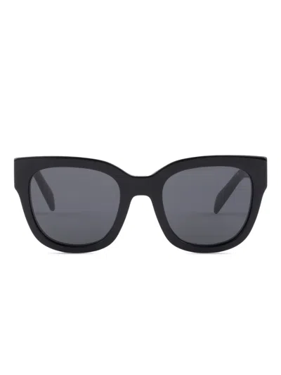 Prada Logo Rectangle-frame Sunglasses In Black