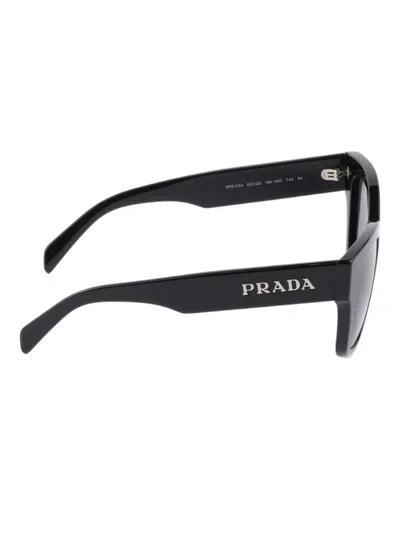 Prada Logo Rectangle-frame Sunglasses In Black