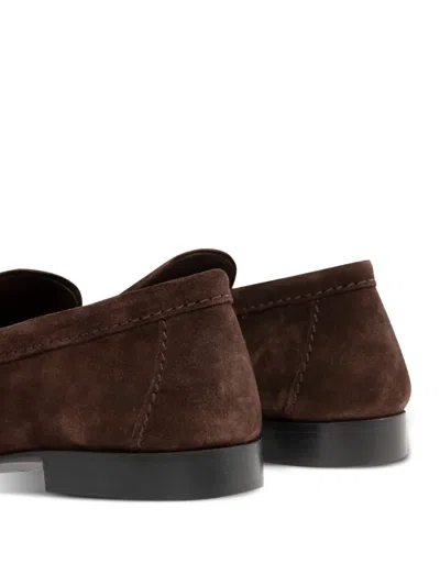 Miu Miu Suede Loafers With Flat Leather Sole In Burgundy