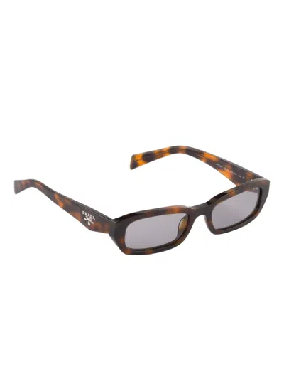 Prada Rectangle Sunglasses In Brown