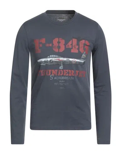 Aeronautica Militare Man T-shirt Charcoal Size S Cotton In Gray