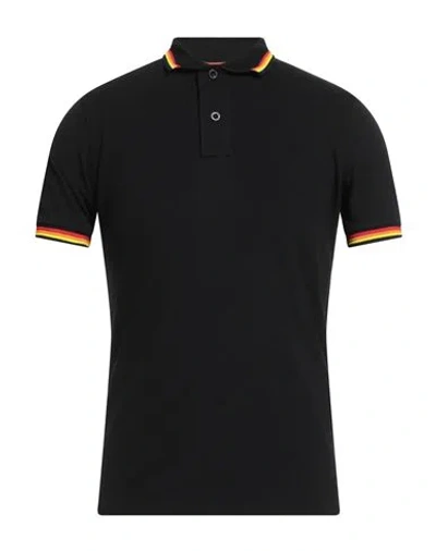 Sundek Man Polo Shirt Black Size S Cotton, Elastane In Black