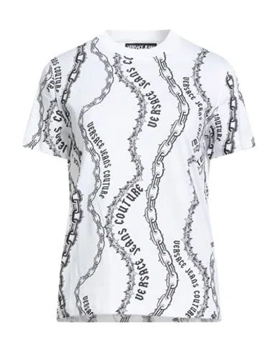 Versace Jeans Couture Chain Couture Print Crewneck Short Sleeve Top In Animal Print