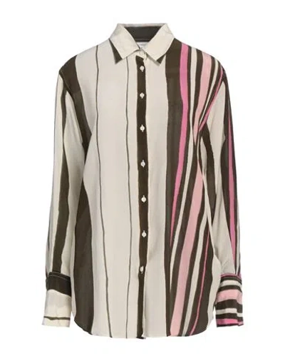 Aspesi Woman Shirt Ivory Size 6 Silk In Animal Print